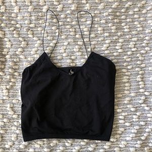 Free people black spaghetti strap bra top
